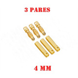 3 Par Conector Bullet Banana Gold 4mm Motores Esc Bateria