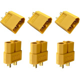 3 Pares Conectores Plugs De Energia Xt60 Amarelo Macho femea