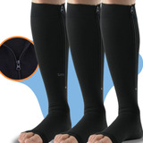 3 Pares De Meia 3 4 Média Compressão 20 30mmhg Com Ziper