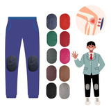 3 Pares Joelheiras Em Couro Legitimo Calça Uniforme Infantil