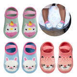 3 Pares Meia Sapatilha Menina Bebe Antiderrapante Buba
