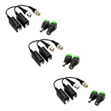 3 Pares Video Balun Camera Cftv 3 P4 Macho 3 P4 Fêmea
