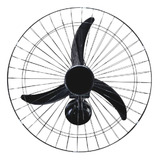 3 Pç Ventilador Oscilante Parede 60cm Bivolt Preto Ventisol