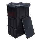 3 Pçs Caixa Plastica Organizadora Container 61 L Com Tampa