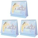 3 Peças 2022 2022 Pequeno Calendário De Calendário De Mesa 2022 Calendário Da Área De Trabalho Calendário De Cavalete Autoportante Memorando Trabalhos Papel Dobrável Grampo