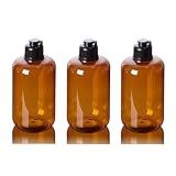 3 Peças 300 Ml 10 Oz Vazio Recarregável Marrom Plástico Tampa Flip Frascos Frasco Recipiente Cosmético Suporte De Pote Para Maquiagem água Emoliente Hidrolato Toner Floral Loção De água Xampu Gel De Banho Artigos De Higiene Pessoal Marrom