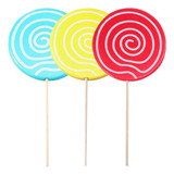 3 Peças De Adereço De Pirulito Simulado Modelo Fake Lollipop