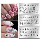 3 Peças De Carimbos De Unhas De Flamingo Sereia Verão Linda Garota Placa De Estampagem De Flores Folhas Fruta Palmeira Coqueiro Estêncil Para Unhas Kit De Estampagem Design De Férias