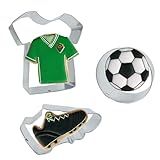 3 Peças De Cortadores De Biscoito De Futebol Tênis De Formas Temáticas Esportivas Bola Camiseta Moldes De Biscoito De Jérsei Esportivo Aço Inoxidável