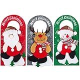 3 Peças De Decoração De Gancho De Porta De Natal Decoração Fofa De Porta De Natal Maçaneta De Porta Interna Placa De Enfeite De Feliz Natal Para Decoração De Porta De Quarto De Hotel Papai Noel