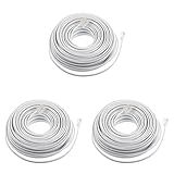 3 Pecas Linha De Telefone Cabo Telefônico Cabo De Telefone Fio Telefônico Extensor De Cabo Fio Fixo Cabo De Extensão Cabo De Linha Telefônica Branco Pvc Estilo Americano Cabo Jack
