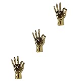 3 Pecas Ornamentos De Gesto Suporte De Anéis De Manequim De Mão Exibições De Anel Mão De Manequim Masculino Porta Anel De Mão Jóias De Mão Joia Agrafador Cerâmica Pulseira Portátil