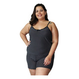 3 Pijama Feminino Baby Short Doll Liganete Plus Size Verao
