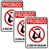 3 Placas Proibido O Uso De Celular Informativa Local Pricado
