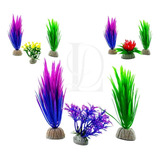 3 Plantas Pequenas Artificial Decoração Aquário Beteira Beta