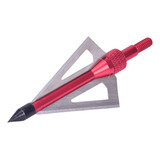 3 Pontas De Caça Para Flecha Arco Recurvo Composto Balestra Cor Vermelho