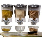 3 Porta Mantimento Dispenser Prático Cereais P Parede Cinza