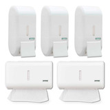 3 Porta Sabonete Álcool 2 Dispenser Toalheiro Papel Toalha