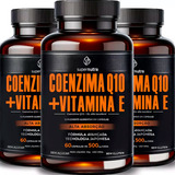 3 Potes Da Coenzima Q10 Vitamina E 500mg Fórmula Avançada Com Tecnologia Japonesa E Absorção Máxima 60 Cápsulas