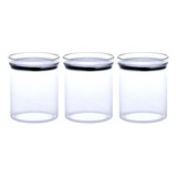3 Potes Mantimentos Herméticos Redondo Empilháveis 1000ml