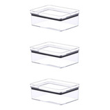 3 Potes Porta Frios Hermético Mantimentos Empilháveis 770ml