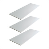 3 Prateleira 80x35 Mdf Branco Dormitório Lavabo Escritorio