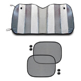 3 Protetor Solar Para brisa Painel Vidro Lateral Tapa Sol