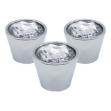 3 Puxador Brilhante Ponto Bola 1 Furo Gavetas Armário Dexter