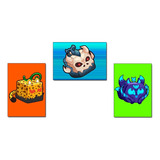 3 Quadros Banners De Parede De Frutas Decoração Blox Fruits