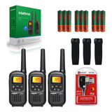 3 Radinho Walkie Talkie Intelbras Rc4002 Uhf Cor Preto