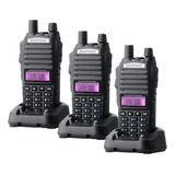 3 Rádios Ht Baofeng Comunicador Uv 82 10w Vhf uhf Rádio Fm
