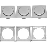 3 Ralos Click Inteligente Em Inox 15x15 Cm 3 Porta Grelhas