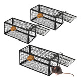 3 Ratoeiras Gaiola Grande Mola Armadilha Pega Rato Ratazana