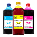 3 Refil Color Tinta Compatível Epson L375 L395 L3110 L3150