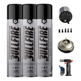 3 Refil Gás Butano Maçarico Isqueiro 5 Adaptadores Volcano