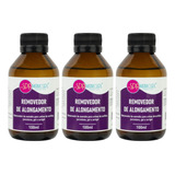 3 Removedor Esmalte Alongamento De Unhas Tips Postiças 100ml