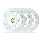3 Rodas Traxart Inline Com Led 110mm 85a Branco Brinde