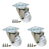 3 Rodinhas Gel 50mm Rodizio Giratorio Silicone Vaso Cachepot