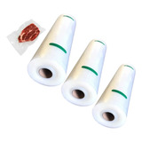 3 Rolos Bobina De Saco Plástico A Vácuo Gofrada 25cm X 5 M