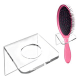 3 Suporte Porta Escova De Cabelo De Parede Em Acrílico Cor Transparente