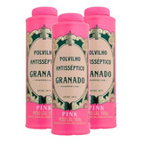 3 Talco Polvilho Antisséptico Para Os Pés Granado Pink 100g