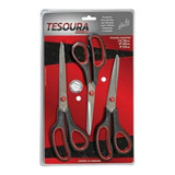 3 Tesouras Multiuso 19cm 20cm 23cm Pro Resistente