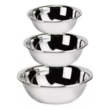 3 Tigela Bowl Bacia Vasilha Inox Saladeira Multiuso Promoção