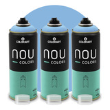 3 Tinta Spray Colorart Nou Colors P Grafiteiros Azul Claro
