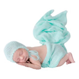 3 Toucas 3 Wraps Tricô Newborn Crochê Foto Props Bebês