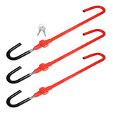 3 Travas Segurança Volante Pedal Antifurto Universal 50cm