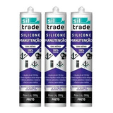 3 Tubos De Silicone Aquario Sil Trade 280g Incolor Siltrade