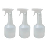 3 Unid Frasco Borrifador Pead 500ml Graduado Gatilho Branco