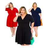 3 Vestidos Plus Size Evangelico Moda Cristã Midi Atacado Lux