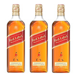 3 Whisky Johnnie Walker Red Label 1 Litro Original Lacrado
